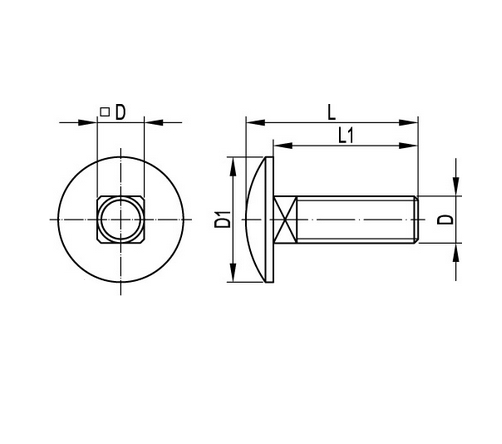 DKC CM010616 Винт с гладкой головкой и квадратным подголовником М6х16 ...